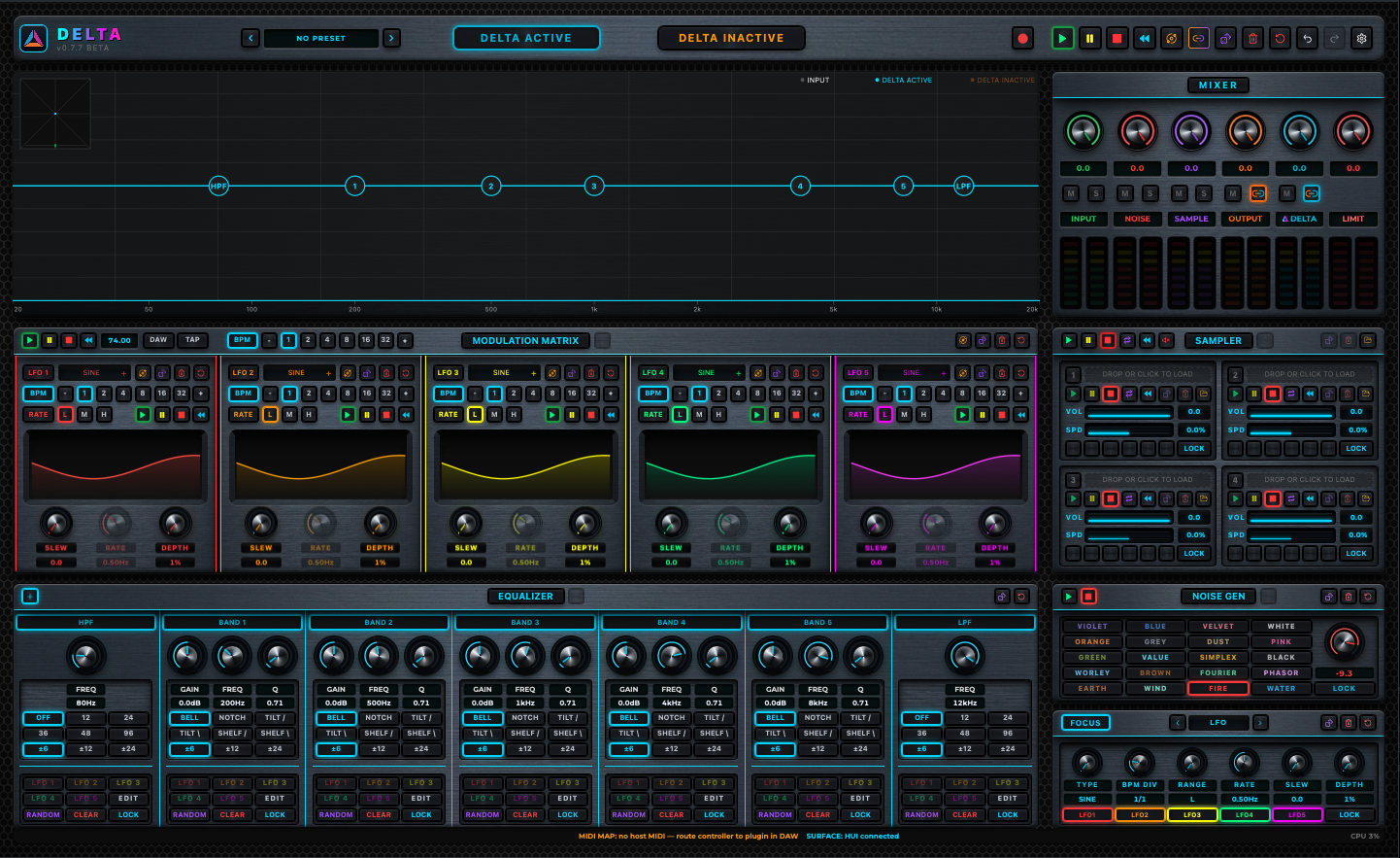 Delta Processing Engine dark interface tutorial preview